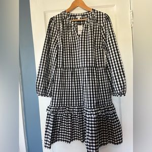 MIDI black & white gingham dress - J Crew